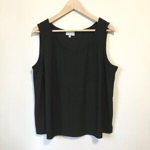 Joan Rivers Made in Canada Soft Black Tank Top Shell Classic Minimalist 1X Plus